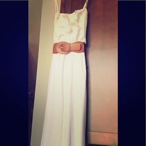White spaghetti strap summer dress.